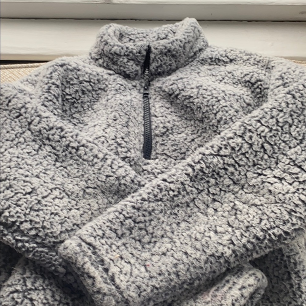 Pacsun Crewneck Sherpa zip up! - Picture 3 of 4